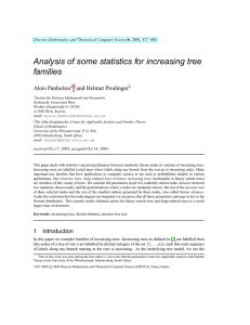 Analysis of some statistics for increasing tree families Alois Panholzer and Helmut Prodinger