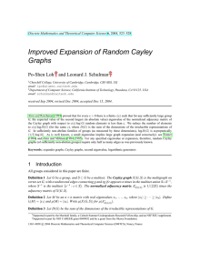 Improved Expansion of Random Cayley Graphs Po-Shen Loh and Leonard J. Schulman