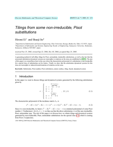 Tilings from some non-irreducible, Pisot substitutions Hiromi Ei and Shunji Ito