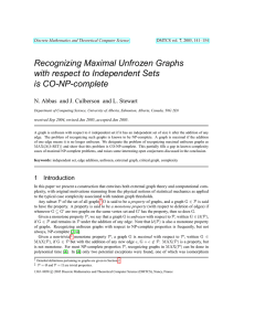 Recognizing Maximal Unfrozen Graphs with respect to Independent Sets is CO-NP-complete