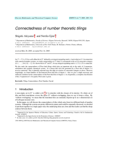 Connectedness of number theoretic tilings Shigeki Akiyama and Nertila Gjini