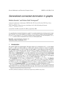 Generalized connected domination in graphs Mekkia Kouider and Preben Dahl Vestergaard