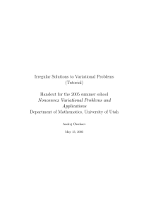 Irregular Solutions to Variational Problems (Tutorial) Handout for the 2005 summer school
