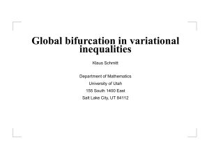 Global bifurcation in variational inequalities Klaus Schmitt Department of Mathematics