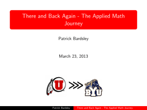 There and Back Again - The Applied Math Journey Patrick Bardsley