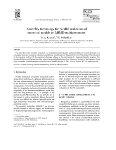 Assembly technology for parallel realization of numerical models on MIMD-multicomputers M.A. Kraeva