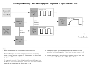 Routing of Mastering Chain Allowing Quick Comparison at Equal Volume Levels