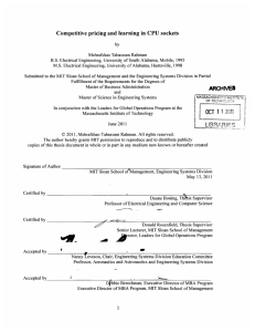 Competitive  pricing and  learning in  CPU sockets