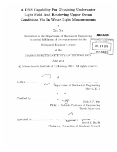 A  DNS  Capability  For  Obtaining ... Light  Field  And  Retrieving  Upper ... Conditions  Via  In-Water  Light  Measurements