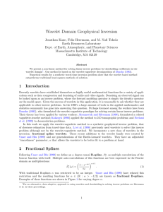 Wavelet Domain Geophysical Inversion