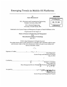 Emerging Trends in  Mobile  OS  Platforms JUL LIBRARIES ARCHIVES