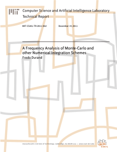 A Frequency Analysis of Monte-Carlo and other Numerical Integration Schemes Technical Report