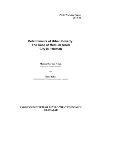 Determinants of Urban Poverty: The Case of Medium Sized City in Pakistan