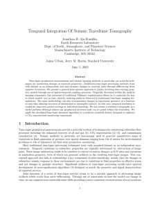 Temporal Integration Of Seismic Traveltime Tomography
