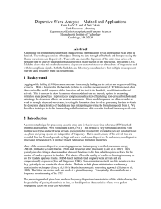 Dispersive Wave Analysis – Method and Applications