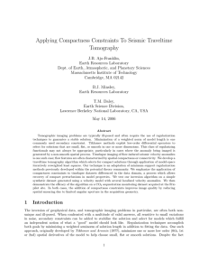 Applying Compactness Constraints To Seismic Traveltime Tomography
