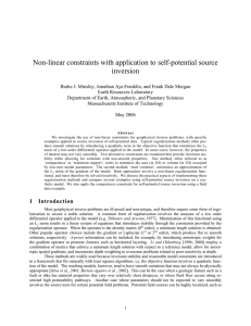 Non-linear constraints with application to self-potential source inversion