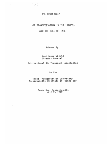 AIR TRANSPORTATION  IN 198O'S, AND IATA