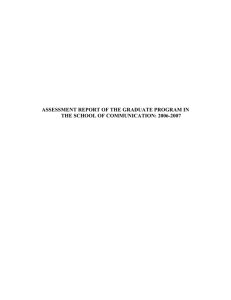 ASSESSMENT REPORT OF THE GRADUATE PROGRAM IN THE SCHOOL