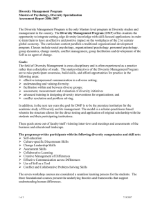 Diversity Management Program Masters of Psychology, Diversity Specialization Assessment Report 2006-2007