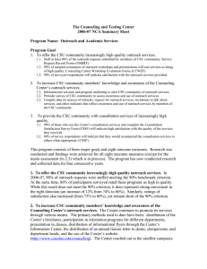 The Counseling and Testing Center 2006-07 NCA Summary Sheet Program Name: