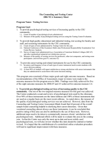 The Counseling and Testing Center 2006 NCA Summary Sheet