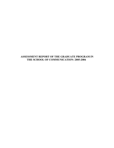 ASSESSMENT REPORT OF THE GRADUATE PROGRAM IN