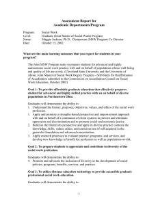 Assessment Report for Academic Departments/Program