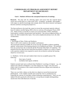 UNDERGRADUATE PROGRAM ASSESSMENT REPORT DEPARTMENT OF SOCIOLOGY June 2006