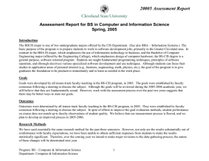 20005 Assessment Report Spring, 2005 Introduction