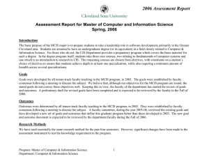 2006 Assessment Report Spring, 2006 Introduction
