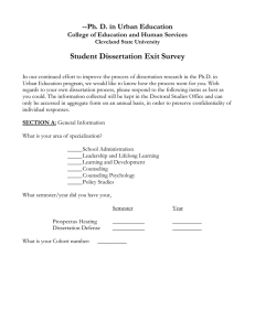 Student Dissertation Exit Survey --Ph. D. in Urban Education