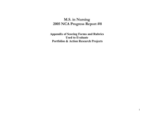 M.S. in Nursing 2005 NCA Progress Report #8 Used to Evaluate