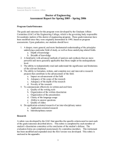 Doctor of Engineering Assessment Report for Spring 2005 – Spring 2006