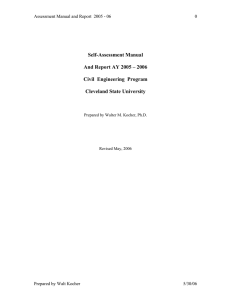 Self-Assessment Manual And Report AY 2005 – 2006