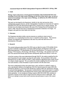 Assessment Report for BGES Undergraduate Programs in BIOLOGY: 28 May, 2004