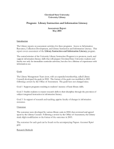 Program:  Library Instruction and Information Literacy