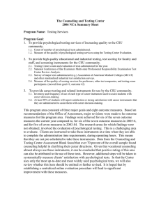 The Counseling and Testing Center 2006 NCA Summary Sheet Program Name: