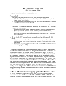 The Counseling and Testing Center 2005 NCA Summary Sheet Program Name: