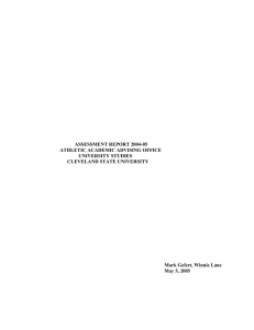 ASSESSMENT REPORT 2004-05 ATHLETIC ACADEMIC ADVISING OFFICE UNIVERSITY STUDIES