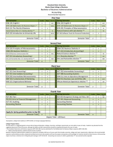 Bachelor of Business Administration Accounting Fall Semester  Spring Semester 