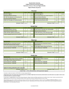 Bachelor of Arts in Film and Digital Media Digital Media Sequence 