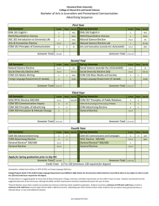 Bachelor of Arts in Journalism and Promotional Communication Advertising Sequence