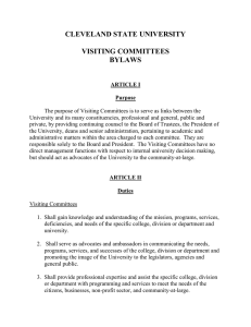 CLEVELAND STATE UNIVERSITY  VISITING COMMITTEES BYLAWS