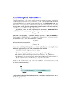 IEEE Floating-Point Representation