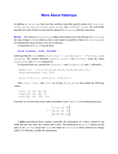 More About Valarrays