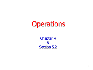 Operations Chapter 4 &amp; Section 5.2