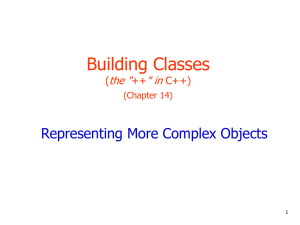 Building Classes Representing More Complex Objects the &#34; &#34; in