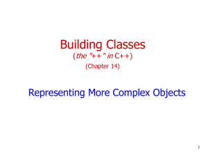 Building Classes Representing More Complex Objects the &#34; &#34; in