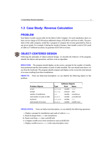 1.3  Case Study: Revenue Calculation PROBLEM